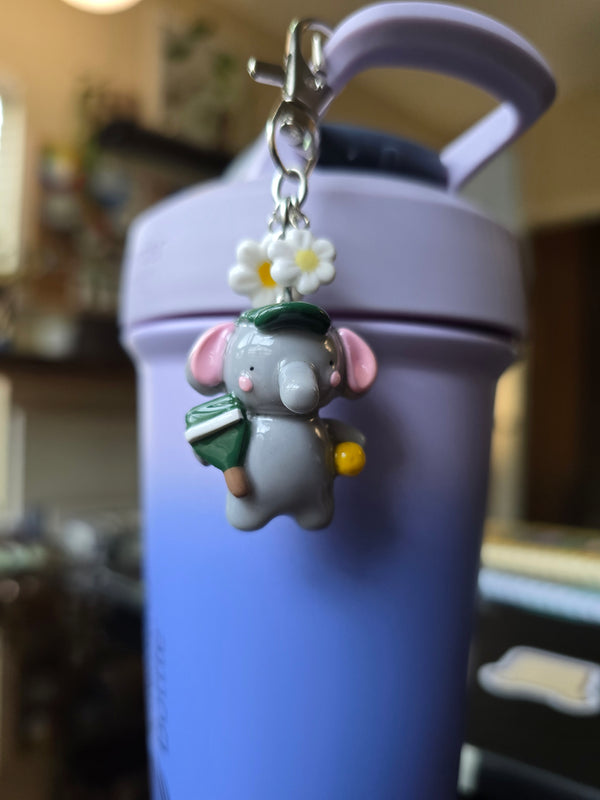 Pickleball Elephant Keychain
