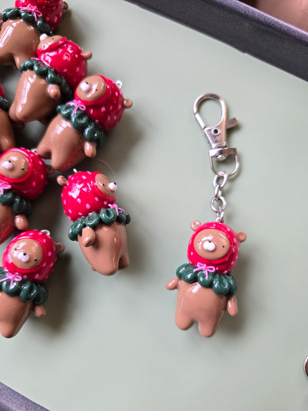 Strawberry Bear Keychain